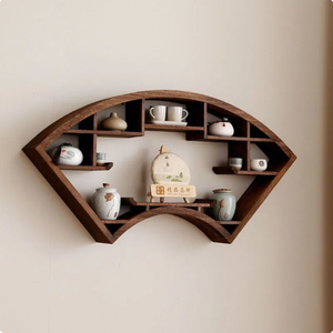 Factory Hot Selling Modern Wooden Wall-Mounted Teapot Display Storage Rack with Single Tier for Living Room Home Decor
