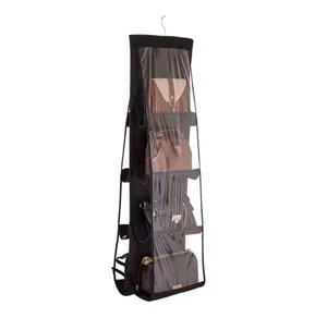 Foldable Hanging Handbag Organizer Breathable Polyester Fiber Storage Bag Wardrobe Saving Organizers