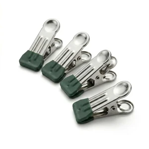 Heavy Duty Large Stainless Steel Laundry Clips With PVC Coating Non-slip Windproof Utility Clamps For Blanket & Clothing Bulk