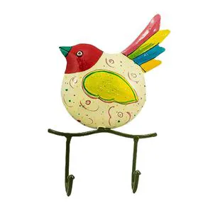Handmade Decorative Handmade Iron Wall Hook – Bird Design 2-Hook Organizer for Functional Home Decor