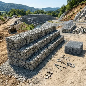Galvanized Gabion Mesh Box Factory Wholesale Hexagonal Wire Mesh Stone Cage For River Bank Protection Slope Retaining Wall