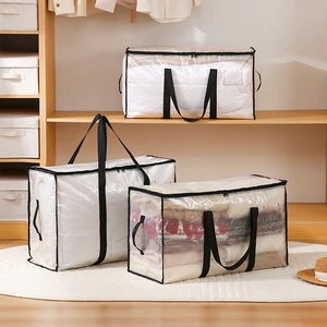 Large Capacity Closet Clear Quilt Clothes Storage Bag Clothing Blanket Bedding Organizer Moving Bag