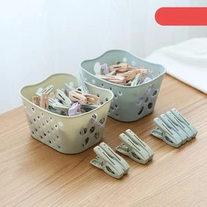 30pcs Large Plastic Clothespins Windproof Hanger Clothes Peg Clip Air-Drying Clothing Clips with Basket