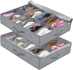 2021 Popular Recycled Foldable Under Bed Storage Shoes Bags With 10 Compartments