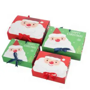 Santa Claus Christmas Magnetic Gift Paper Boxes Rigid Cosmetic Use Corrugated Goodies Candy Chocolate Storage for Party Supplies