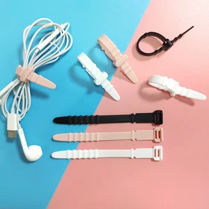 Fishbone Plastic Reusable Minimalist Cable Organizer & Winder Strap for Data Cable Headphone Power Cable Storage