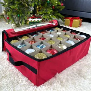 Multifunctional Heavy Duty Rectangle Xmas Storage Box 600d Waterproof Oxford Fabric Christmas Ornament Storage Box