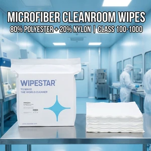 WIPESTAR Class 100 Cleanroom Wipes Microfiber Lint-Free Cleaning Cloths For Wiping Optical Lenses Free Samples