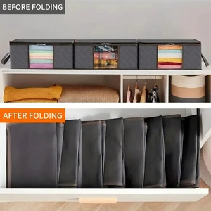 Foldable Large Breathable Clear Window Thick Sustainable Quilt Clothes Storage Bag for Underbed Children's Bedrooms Minimalist