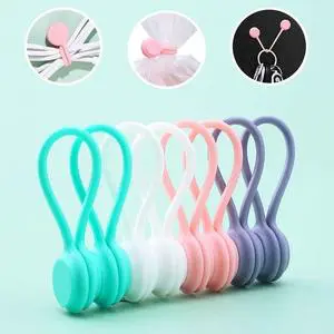 Minimalist Silicone Cable Organizer for Desktop Data Cable Storage Earphone Wire Tidy Charging Cord Wrap