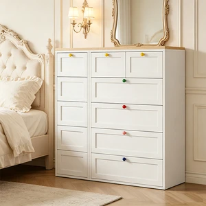 Optimized 5 Drawer Steel Dresser Metal Chest of Drawers Bedroom Henan Factory 0.6mm Storage Cabinet Wholesale