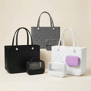 Custom Logo Clear Organizer Pouch Waterproof Travel Cosmetic Storage Bag Beach Tote Bag Accessories Supplier