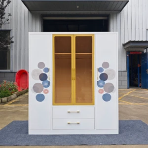 Customized Mirror Printing Clothes Lockers Steel Locker Steel Locker Key Lock Dormitory Efficient Storage Cabinet Clothing