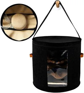 Hat Box Large Capacity Dust-Proof Felt Storage Bag With Visible Window Wardrobe Clothes Organizers Wardrobe Clothes Organizers