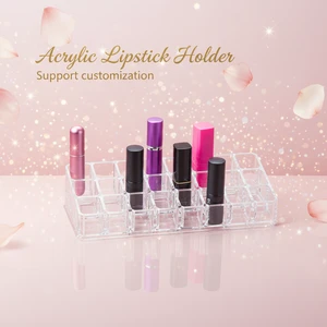 24 Compartment Acrylic Lipstick Storage Stand Holder ,Eco-Friendly Acrylic Cosmetic Jewelry Organizer Lipstick