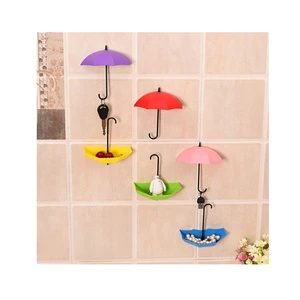 3 Packs of Creative Lovely Umbrella Shaped Wall Hooks for Home Storage
