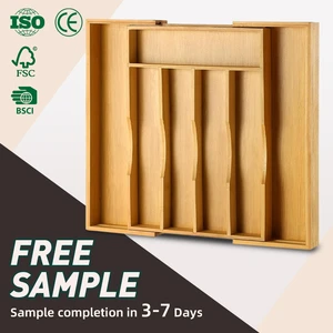 WDF Drawer Dividers Organizer Cutlery Silverware Organizer Kitchen Drawer Tray Bamboo Drawer Organizers For House Using