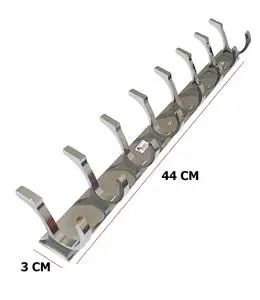 Premium 8 Hook Aluminium Wall Mounted Organizer Rack Heavy Duty Modern Multifunctional Single | Coat Clothes Towel Hat Bag