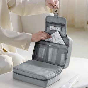 Portable Waterproof Shower Bathroom Hanging Toiletry Bag Travel Bag with Hanging Hook for Men Women