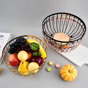 Fruit Basket Iron Wrought Iron Wire Fruit Tray Living Room Home Coffee Table Snack Tray Storage Basket