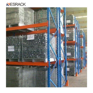 Heavy Duty Potato Storage Cage Galvanized Steel Pallet Mesh Decking Selective Wire Mesh Rack Welded Design