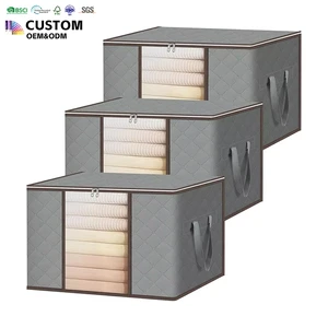 Wholesale Modern Bedroom Storage Foldable Zipper Bags with Carrying Handle for Clothing Quilt Organization Wardrobe Organization