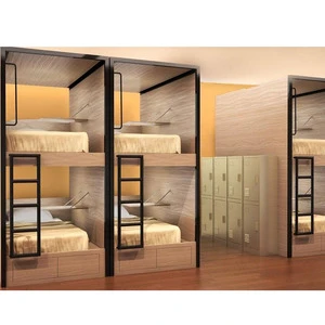 KSL Factory Modular Capsule Hotel Hostel Bunk Bed Durable Steel Fashion Double Decker Space With Curtain Capsule Bed Sleep Box