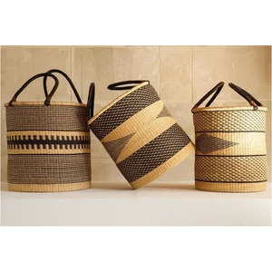Eco Friendly Handwoven Natural Rattan Jute Storage Basket Yarn Weaving Design Customized Color Multi-Purpose Large Organizer for