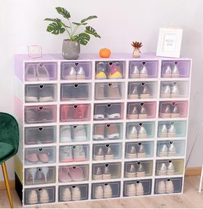 Wholesale Stackable Shoe Storage Box Transparent Thickened Shoes Organizers Box Plastic Shoe Rack