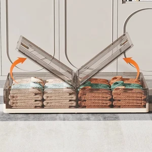 Wholesale Haogle Folding Drawer Type Flat Organizer Household Clothing Folding Under Bed Storage Box With Wheel