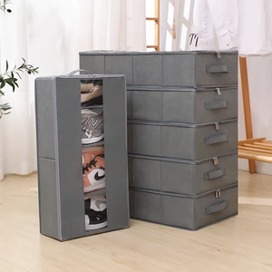 Under Bed Space Saving Cabinet Cube Jeans Clothes Storage Boxes Folding Wardrobe Shoes Organizer Box
