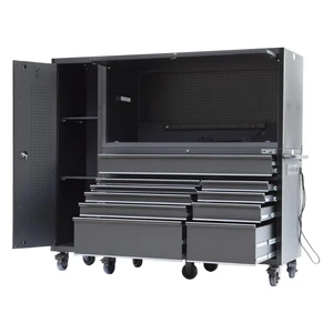 Heavy Duty Tool Cabinet OEM Garage Storage 10 Drawers Lockable Rolling Powder Coated Steel Matte Black CSPS Big Master