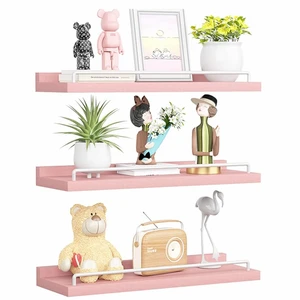 Eco-Friendly Natural Wood Multifunction Adjustable Easy Clean Durable Safety Floating Nursery Baby Wall Storage Rack for Plants