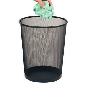 Wholesale Office Wideny Office Supplies Round Shape Wire Metal Mesh Trash Can Paper Waster Basket Bin