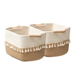 Storage Basket Woven Storage Bin, Cotton Rope Basket for Storage, Clothes Storage Basket Bin for Organizing and Storage