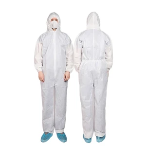 30gsm Manufacturers Waterproof Cheap Industrial Work Wear Safety Coveralls Dust Proof SMS Non Woven Disposable Coverall
