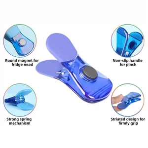 Multipurpose Chip Clips, Magnetic, 6 Pack, Bag Clips, for Chips, Food Packages, for Fridge