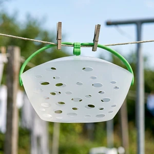 Hanging Storage Basket With Handle Heavy Duty Plastic Laundry Clips & Clothes Pins Basket Plastic Clothes Pegs Storage Basket