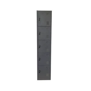 5 Door Steel Locker Cabinet with Code Lock Metal Storage Locker with Small Compartments for Staff Gym School Lemari Baja 5 Pintu