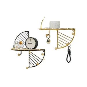 Simple Scandinavian Iron Hooks Wall Hanging Shelves Creative Living Room Bedroom Wall Hanging Wall Decorative Storage Racks