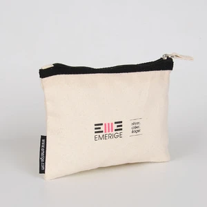 Eco Cotton Canvas Foldable Letter Reusable Zipper Pouch Portable Travel Storage Makeup Bag Handbag Toilet Bag Factory Direct