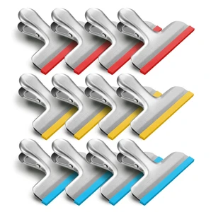 Kitchen Snack Bag Clips with Silicone Cover No More Sharp Edges Durable Stainless Steel Bag Clip
