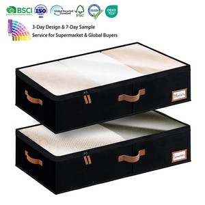 Clothes Blanket Bedding Set Quilt Storage Bag Clear Window Folding Organizer Under Bed Storage Box With Handle