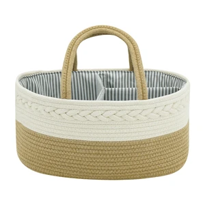 Baby Easter Gift Basket Nappy Custom Bag Basket Nursery Storage Cotton Rope Easter Gift Diaper Caddy Organizer