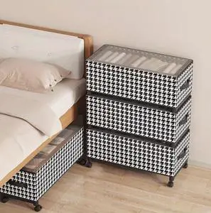 Under Bed Storage with Wheels - Under Bed Storage Containers Rolling Drawers & Bins for Clothes Shoes