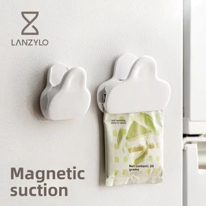 LANZYLO ODM ABS Plastic Magnetic Airtight Refrigerator Sealing Clips For Snack Food Kitchen Seasoning Chips Tea Packaging Bags