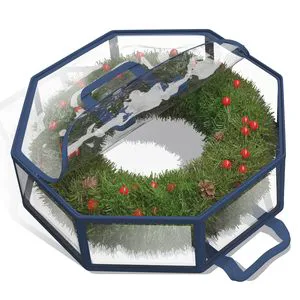 Custom High Quality Pvc Waterproof Christmas Holiday Wreath Storage Bag Multi-Function Christmas Decoration Storage Bag