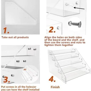 Clear Cabinet Organizer: Acrylic Shelf Riser Organizers and Storage - Countertop Spice Rack for Cabinet