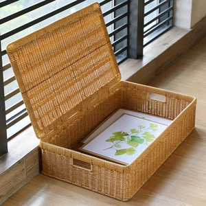Eco-Friendly Modern Plastic Rattan-Style Under-Bed Storage Box Low-Profile Flat Drawers 20-35L Capacity 5kg Load Durable for
