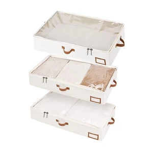 Large Capacity Clear Square Foldable Nylon Classic JHD Brand Storage Containers Easy Fold Under Bed Bag for Clothes and Bedding